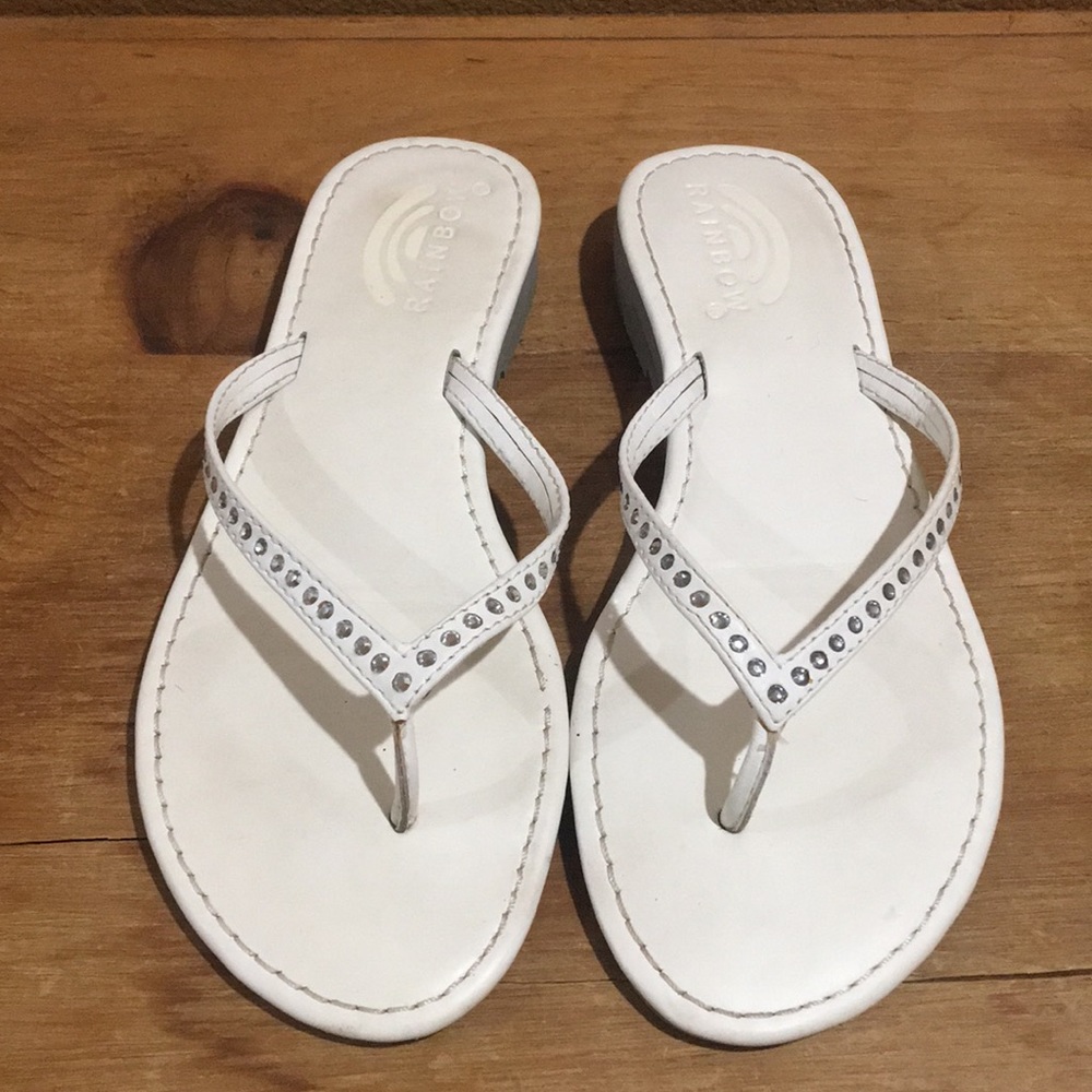 🌈 White Rainbow sandals in EUC